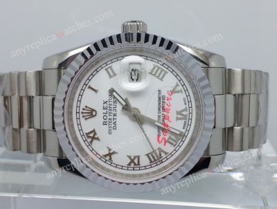 Rolex Datejust Copy Watch SS President White Roman Men Watch